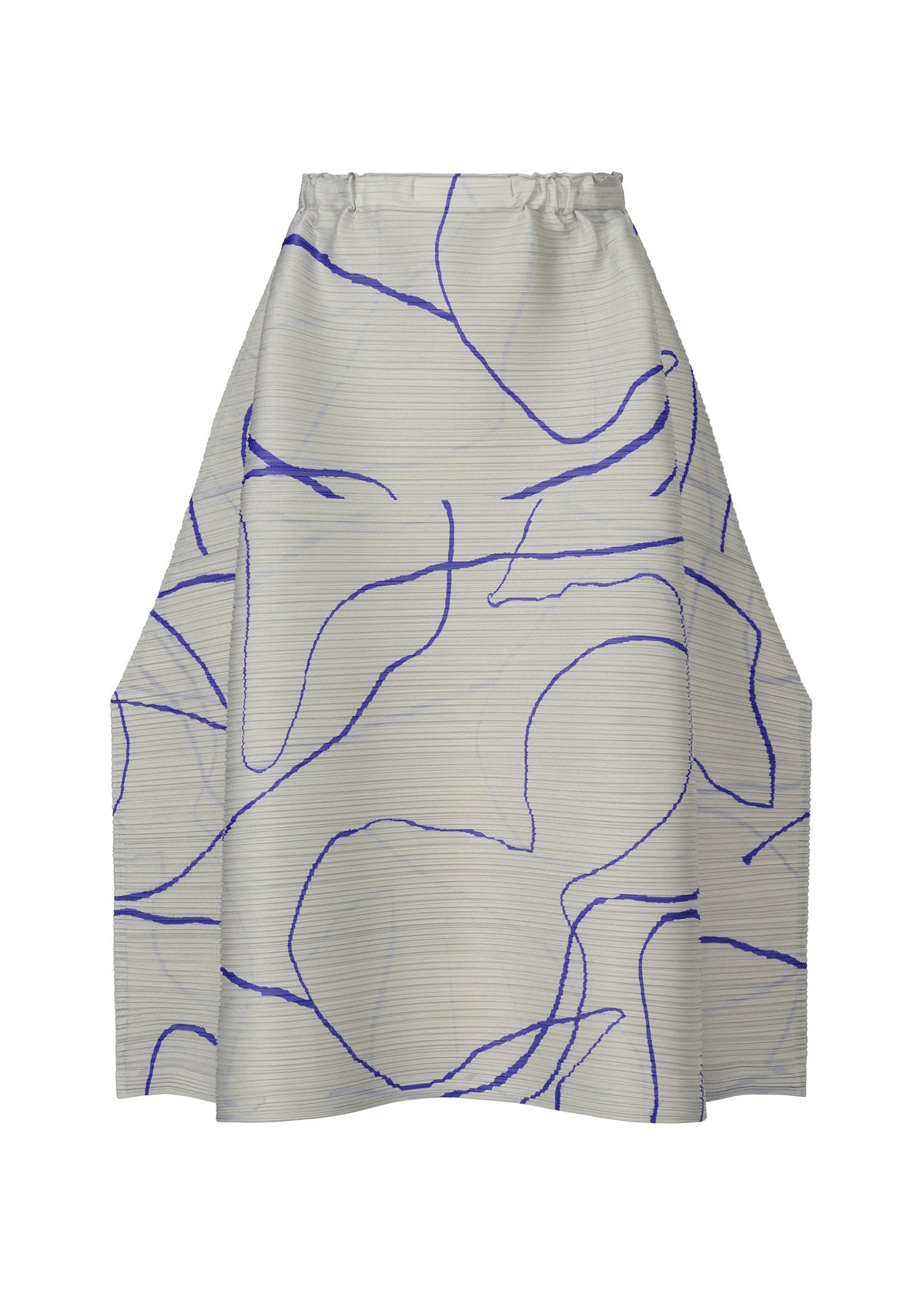 A product shot of the PLEATS PLEASE ISSEY MIYAKE PAUSE skirt in grey (12).