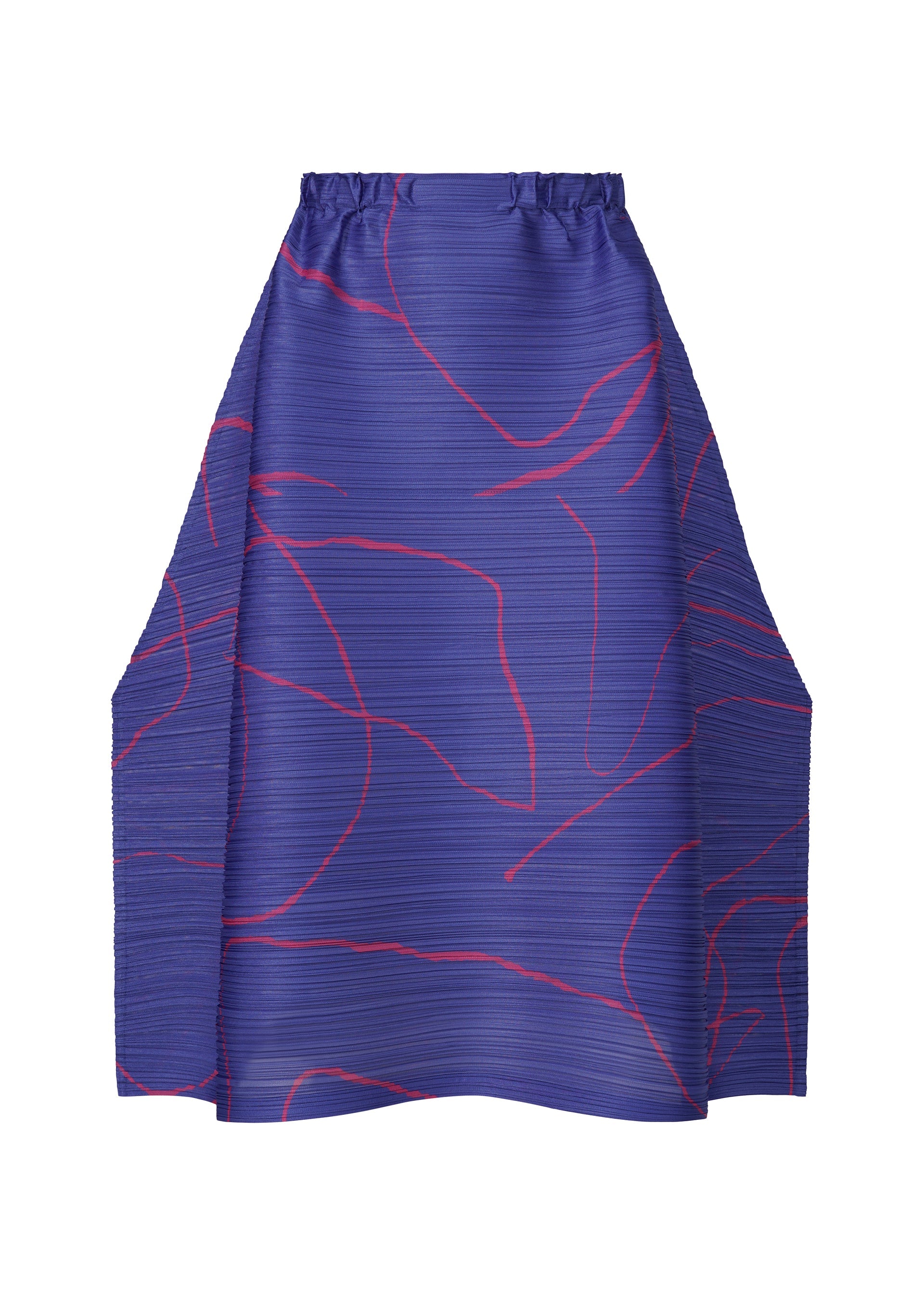 A product shot of the PLEATS PLEASE ISSEY MIYAKE PAUSE skirt in blue (72).