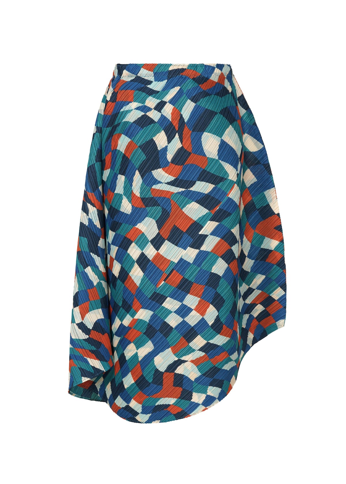 A detail shot of the PLEATS PLEASE ISSEY MIYAKE DANCING SQUARE skirt.