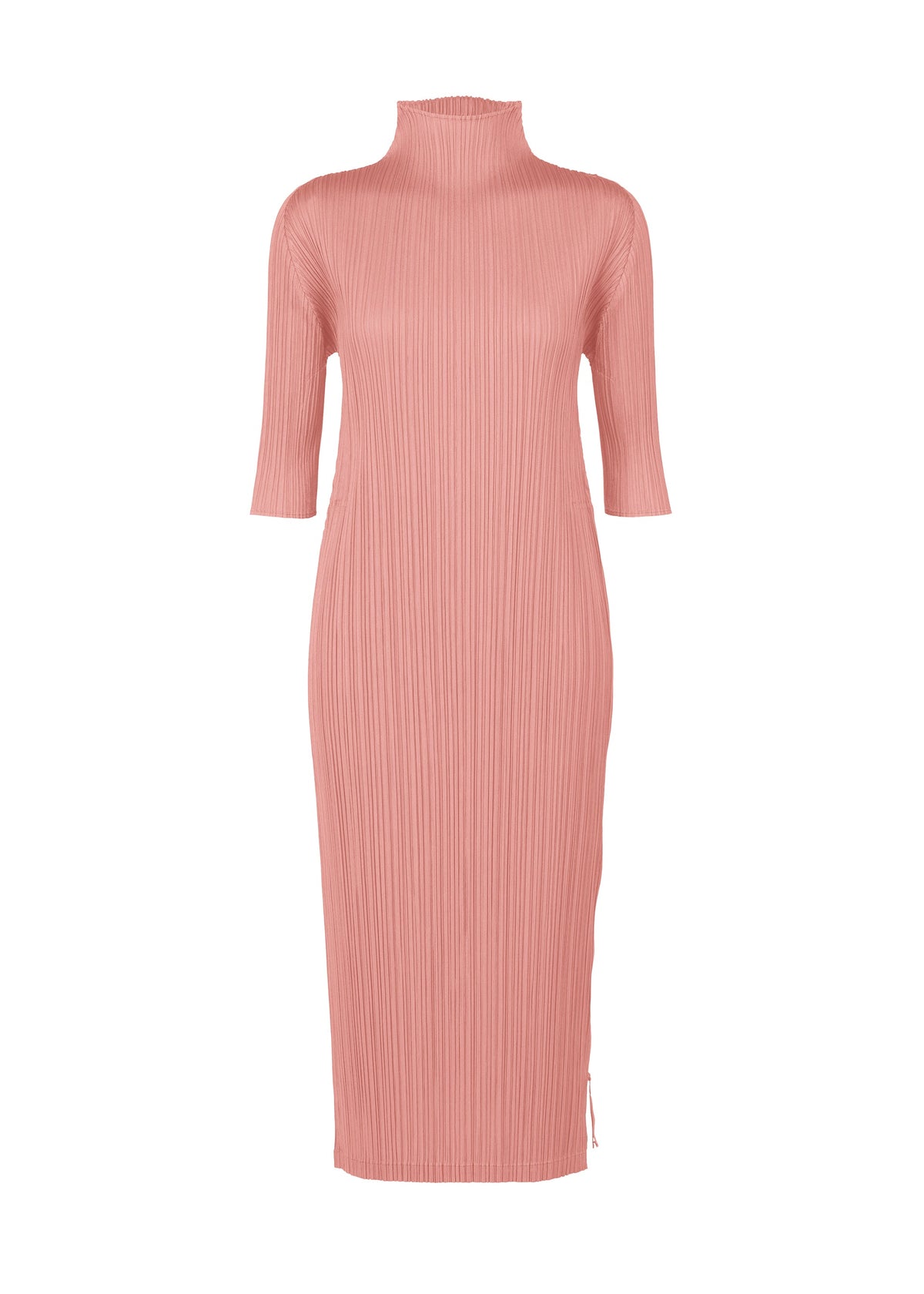 A product shot of the PLEATS PLEASE ISSEY MIYAKE MONTHLY COLORS SEPTEMBER dress in rose pink (28).