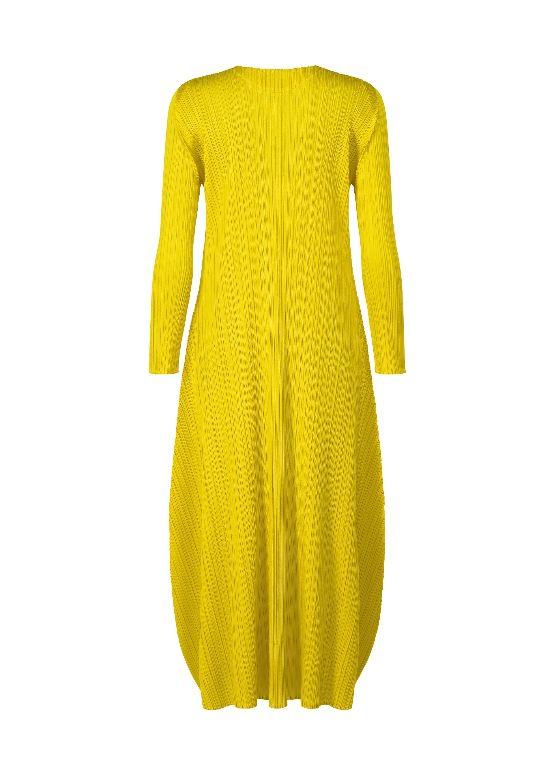 A detail shot of the PLEATS PLEASE ISSEY MIYAKE MONTHLY COLORS OCTOBER dress.