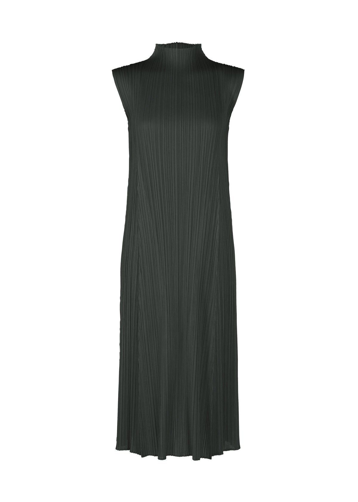 A product shot of the PLEATS PLEASE ISSEY MIYAKE MONTHLY COLORS NOVEMBER dress in charcoal (17).
