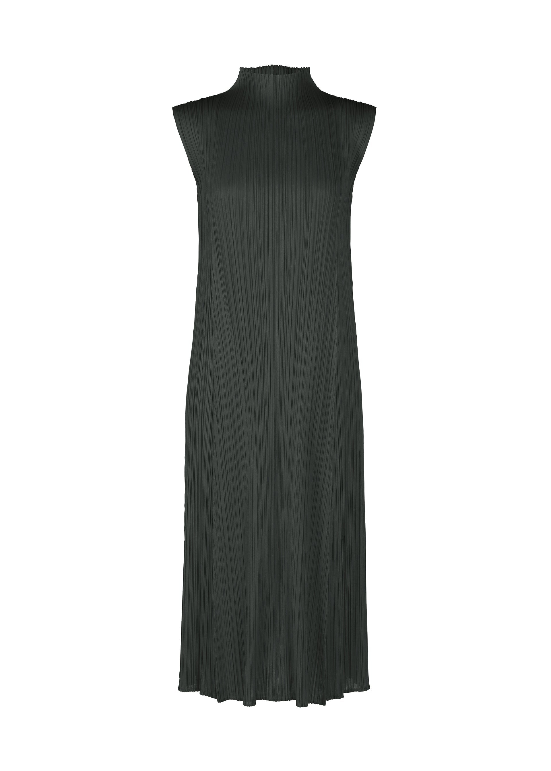 A product shot of the PLEATS PLEASE ISSEY MIYAKE MONTHLY COLORS NOVEMBER dress in charcoal (17).