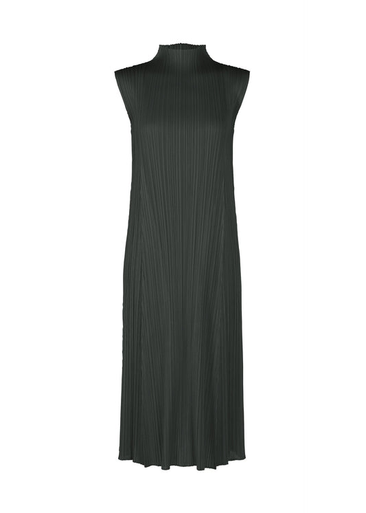 A product shot of the PLEATS PLEASE ISSEY MIYAKE MONTHLY COLORS NOVEMBER dress in charcoal (17).