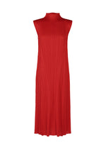 A product shot of the PLEATS PLEASE ISSEY MIYAKE MONTHLY COLORS NOVEMBER dress in red (24).