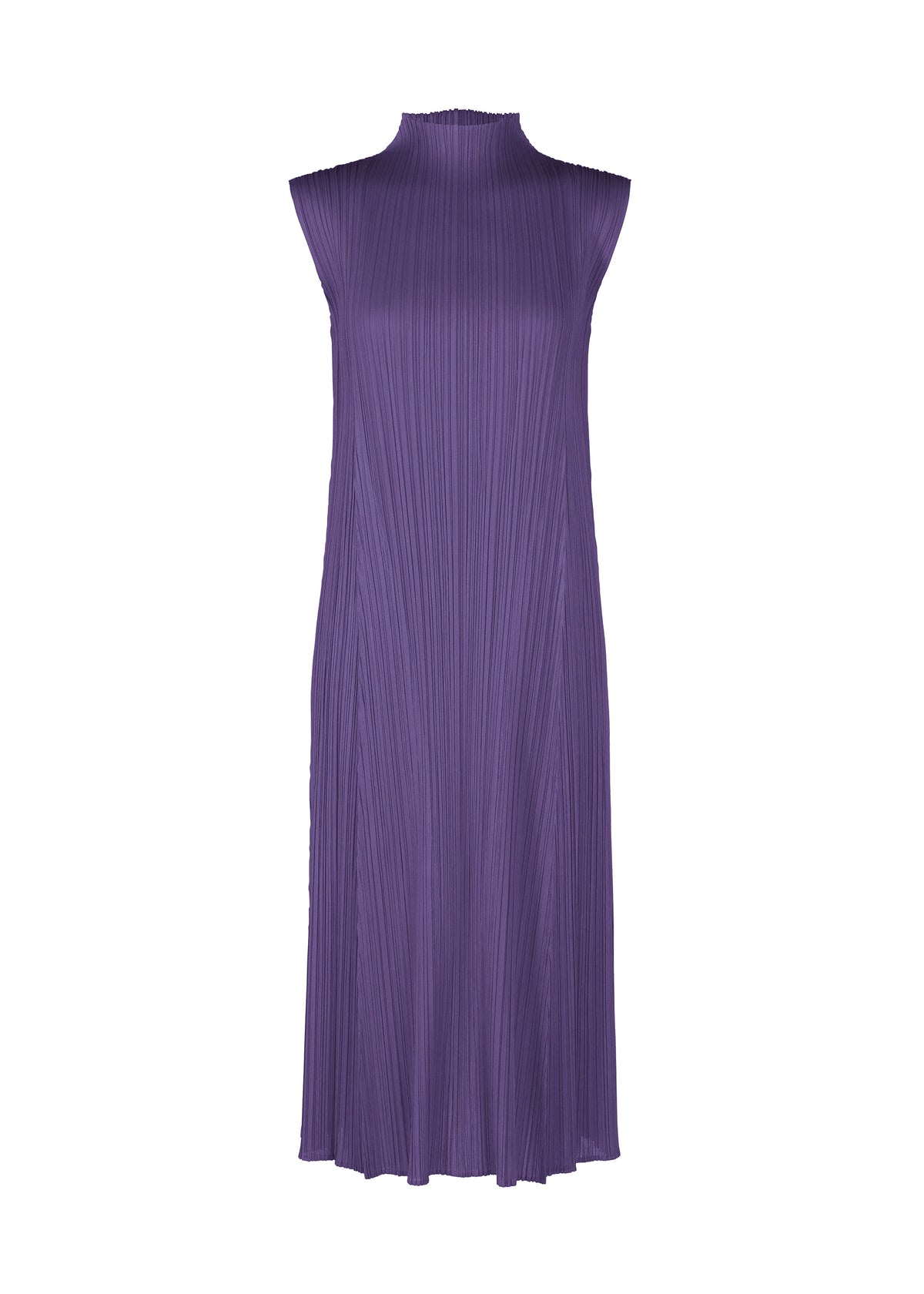 A product shot of the PLEATS PLEASE ISSEY MIYAKE MONTHLY COLORS NOVEMBER dress in purple (81).