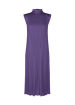 A product shot of the PLEATS PLEASE ISSEY MIYAKE MONTHLY COLORS NOVEMBER dress in purple (81).