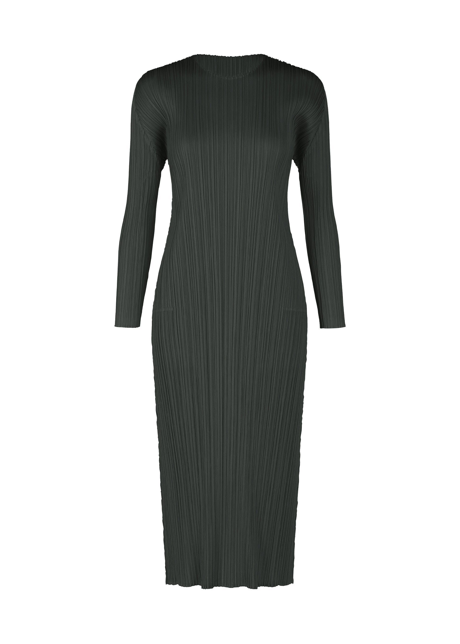 A product shot of the PLEATS PLEASE ISSEY MIYAKE MONTHLY COLORS NOVEMBER dress in charcoal (17).