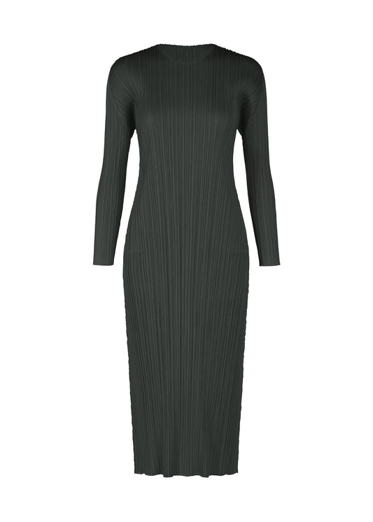 A product shot of the PLEATS PLEASE ISSEY MIYAKE MONTHLY COLORS NOVEMBER dress in charcoal (17).