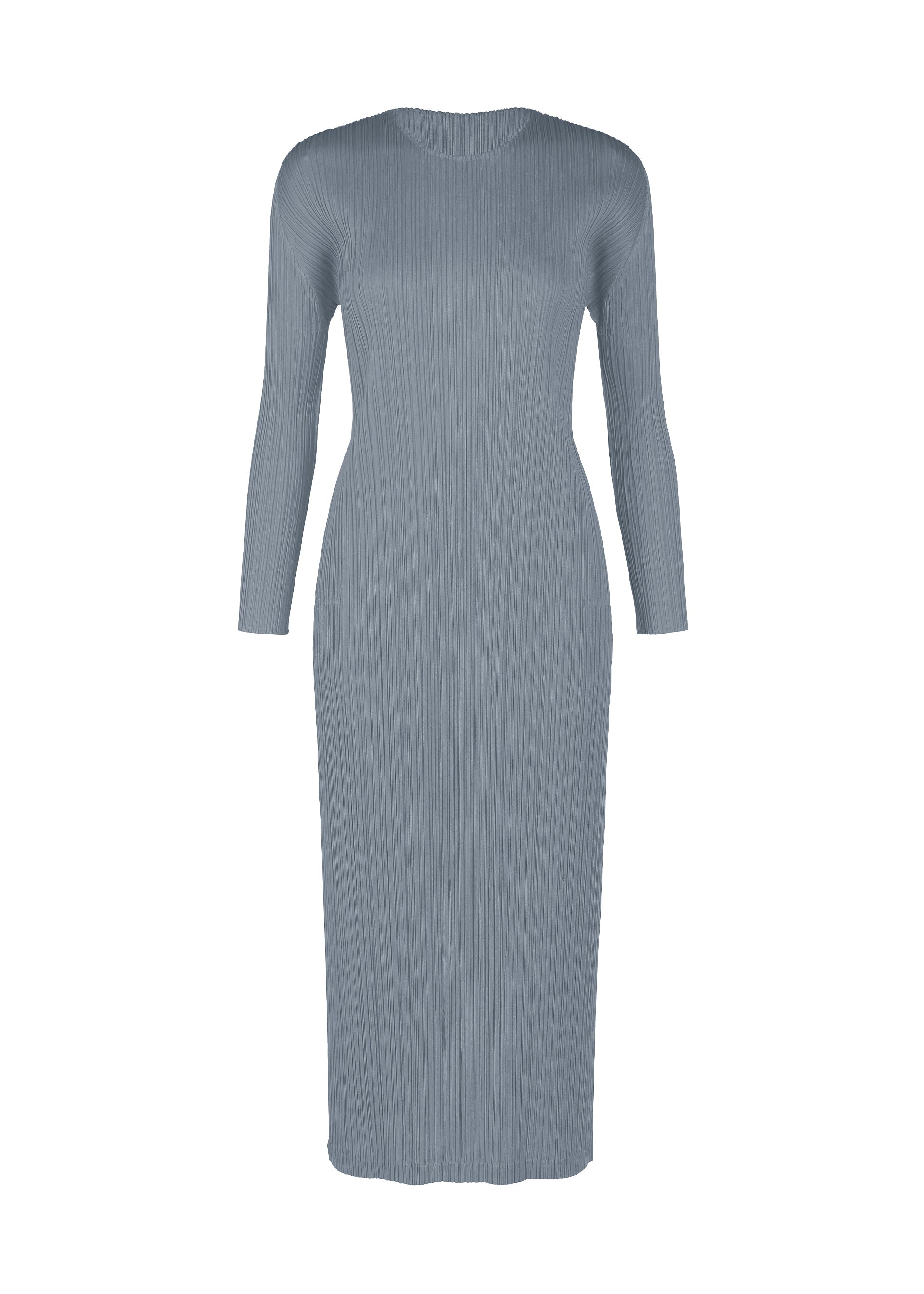 A product shot of the PLEATS PLEASE ISSEY MIYAKE MONTHLY COLORS DECEMBER clothing in steel blue (74).
