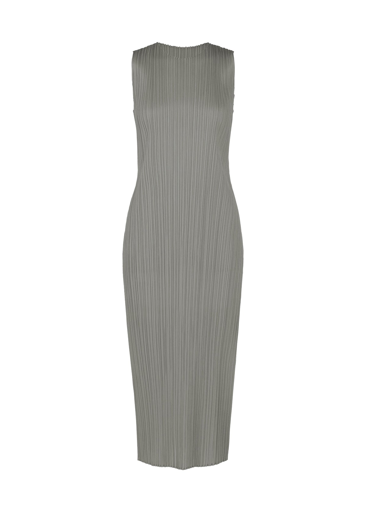 A product shot of the PLEATS PLEASE ISSEY MIYAKE LUCID PLEATS dress in grey (12).