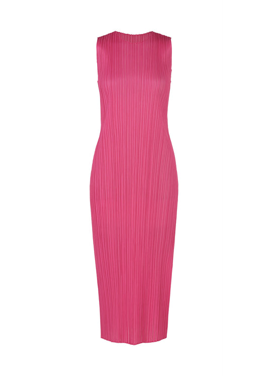 A product shot of the PLEATS PLEASE ISSEY MIYAKE LUCID PLEATS dress in bright pink (27).