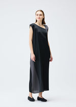 A model wears the PLEATS PLEASE ISSEY MIYAKE POINTE dress.