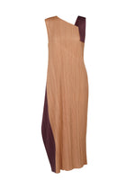 A product shot of the PLEATS PLEASE ISSEY MIYAKE POINTE dress in pink beige.