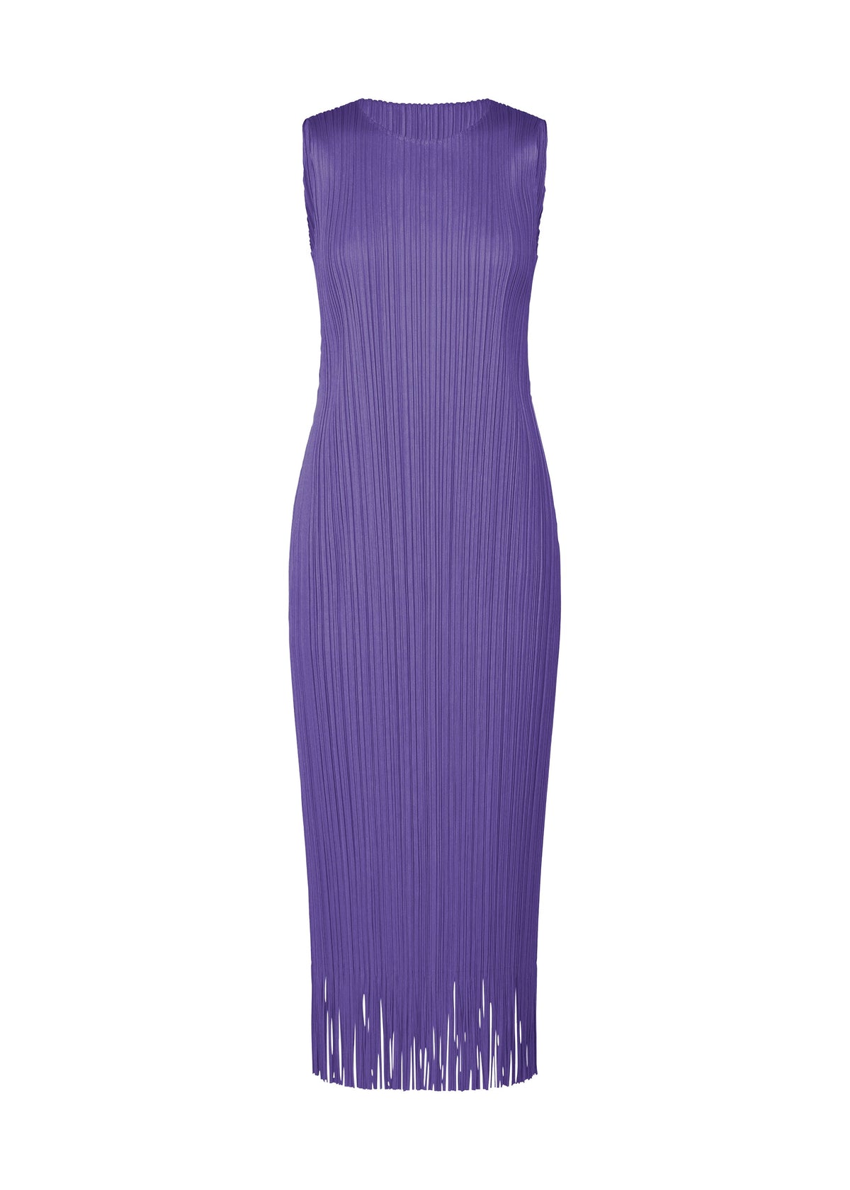 A product shot of the PLEATS PLEASE ISSEY MIYAKE WAVE dress in purple blue (83).