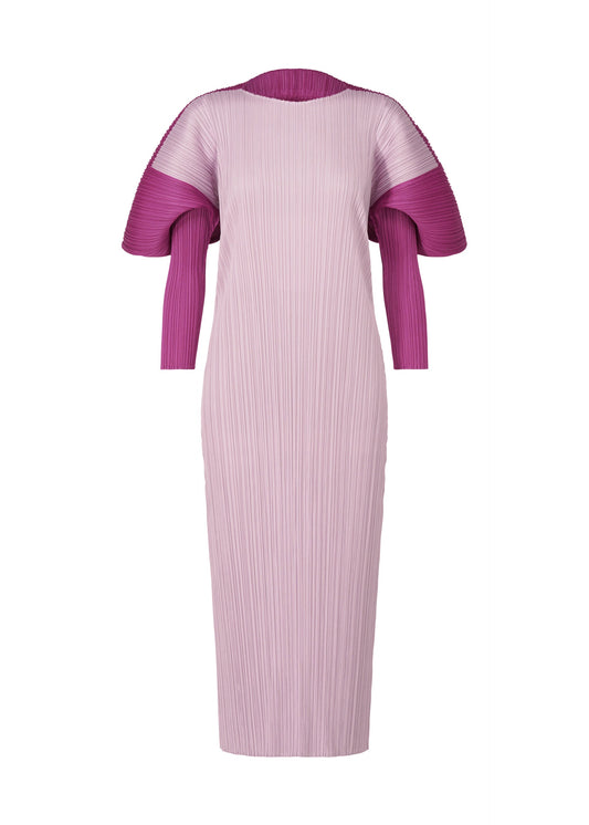 A product shot of the PLEATS PLEASE ISSEY MIYAKE SQUARE dress in light pink (20).