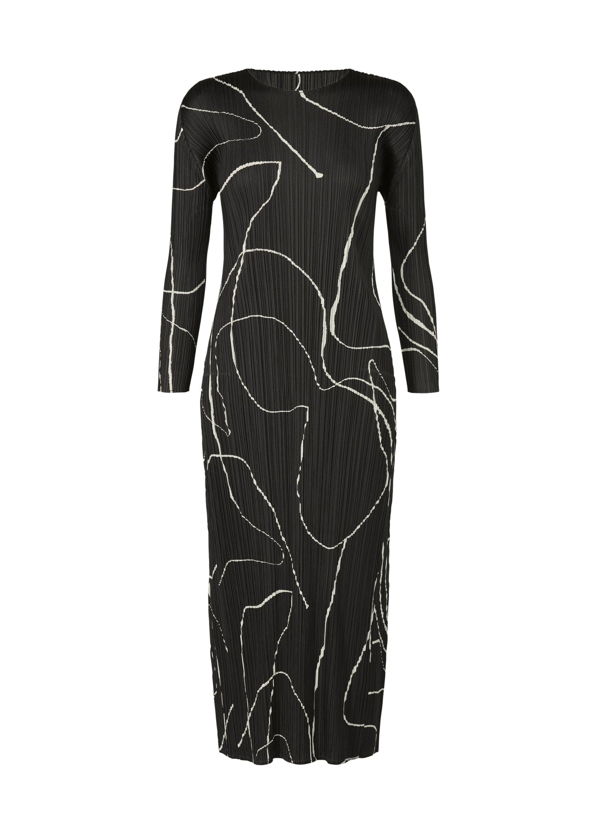 A product shot of the PLEATS PLEASE ISSEY MIYAKE PAUSE dress in black (15).