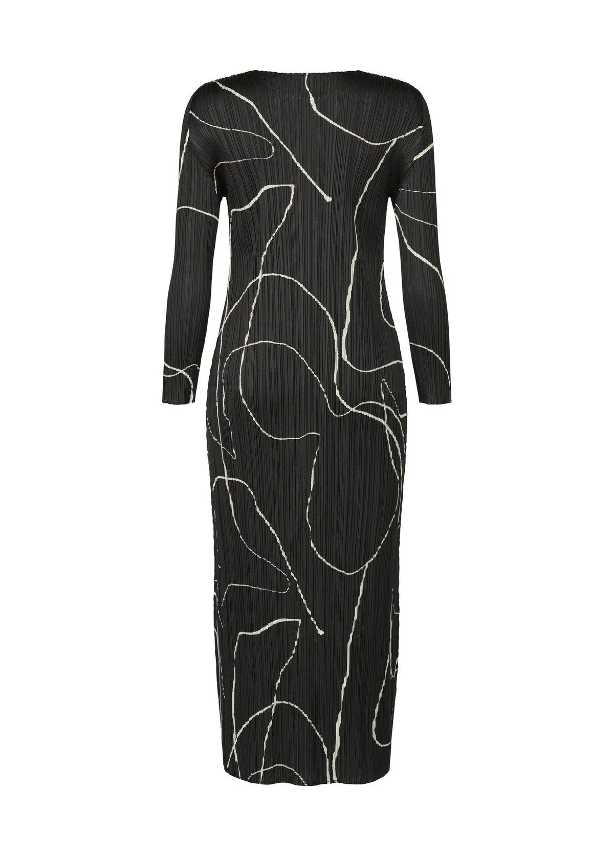 A detail shot of the PLEATS PLEASE ISSEY MIYAKE PAUSE dress.