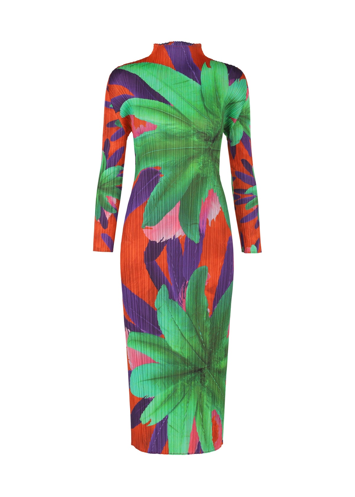A product shot of the PLEATS PLEASE ISSEY MIYAKE CARNIVAL dress in red (24).