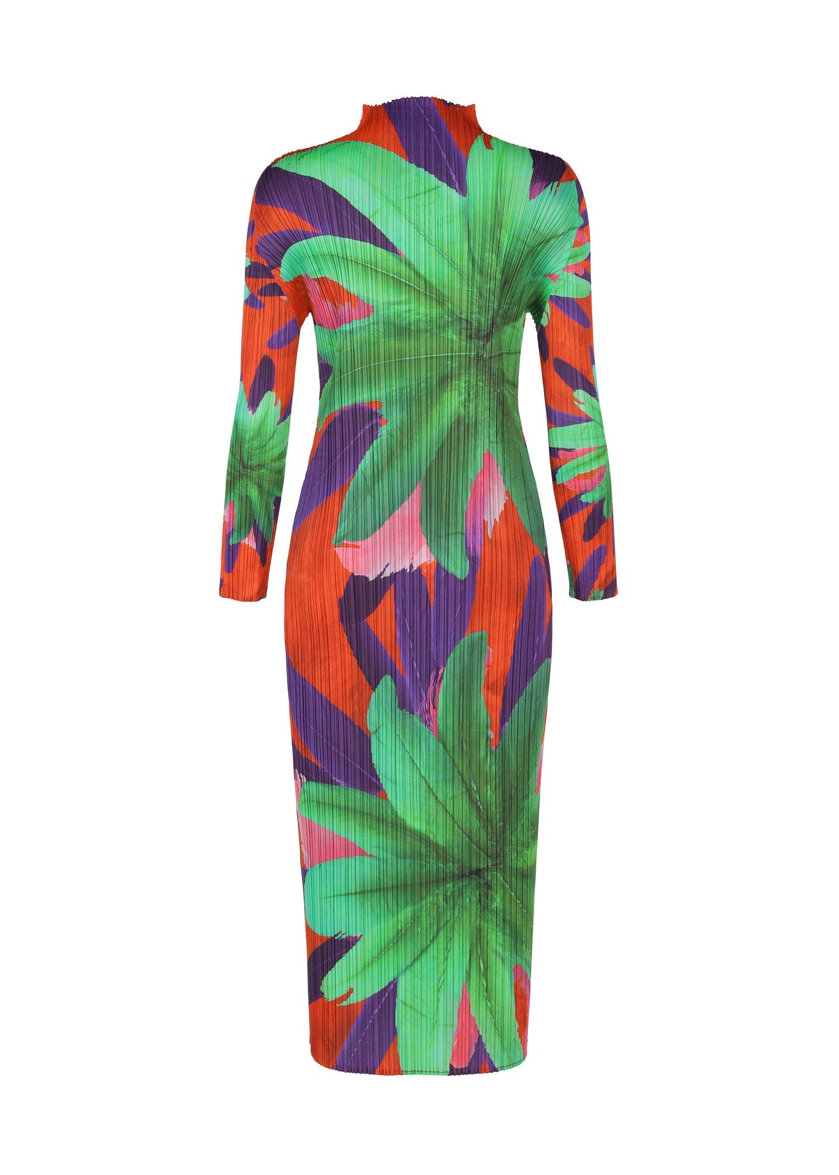 A detail shot of the PLEATS PLEASE ISSEY MIYAKE CARNIVAL dress.