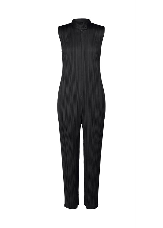 A product shot of the PLEATS PLEASE ISSEY MIYAKE MONTHLY COLORS SEPTEMBER jumpsuit in black (15).