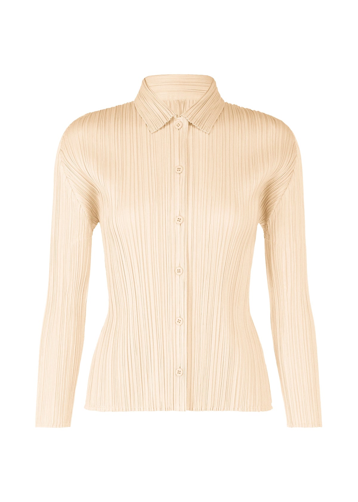 A product shot of the PLEATS PLEASE ISSEY MIYAKE PLEATS SHIRT shirt in off white (02).