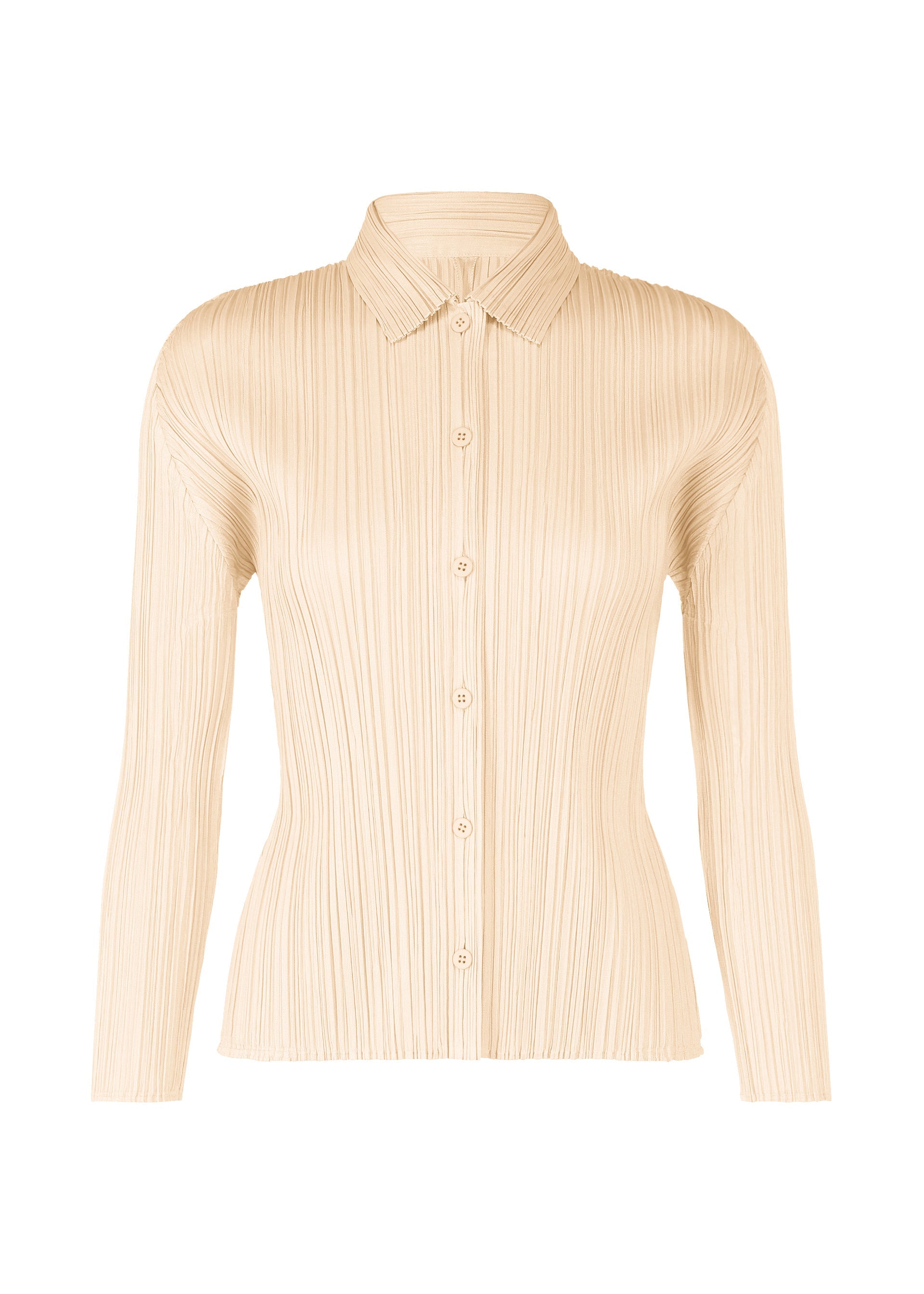 A product shot of the PLEATS PLEASE ISSEY MIYAKE PLEATS SHIRT shirt in off white (02).