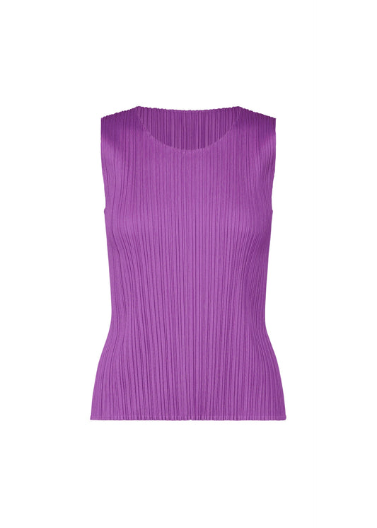 A product shot of the PLEATS PLEASE ISSEY MIYAKE MONTHLY COLORS AUGUST top in light purple (80).