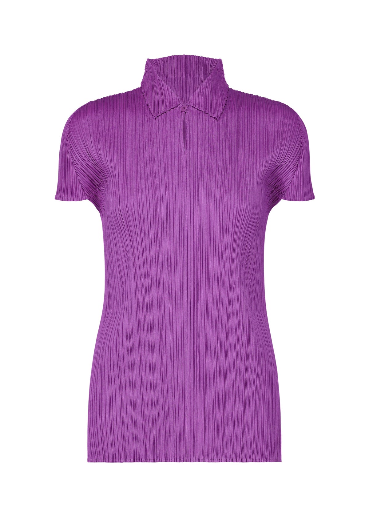 A product shot of the PLEATS PLEASE ISSEY MIYAKE MONTHLY COLORS AUGUST top in light purple (80).