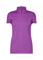 A product shot of the PLEATS PLEASE ISSEY MIYAKE MONTHLY COLORS AUGUST top in light purple (80).