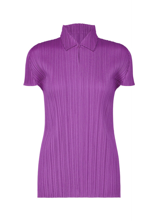 A product shot of the PLEATS PLEASE ISSEY MIYAKE MONTHLY COLORS AUGUST top in light purple (80).