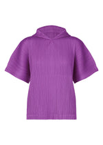 A product shot of the PLEATS PLEASE ISSEY MIYAKE MONTHLY COLORS AUGUST top in light purple (80).