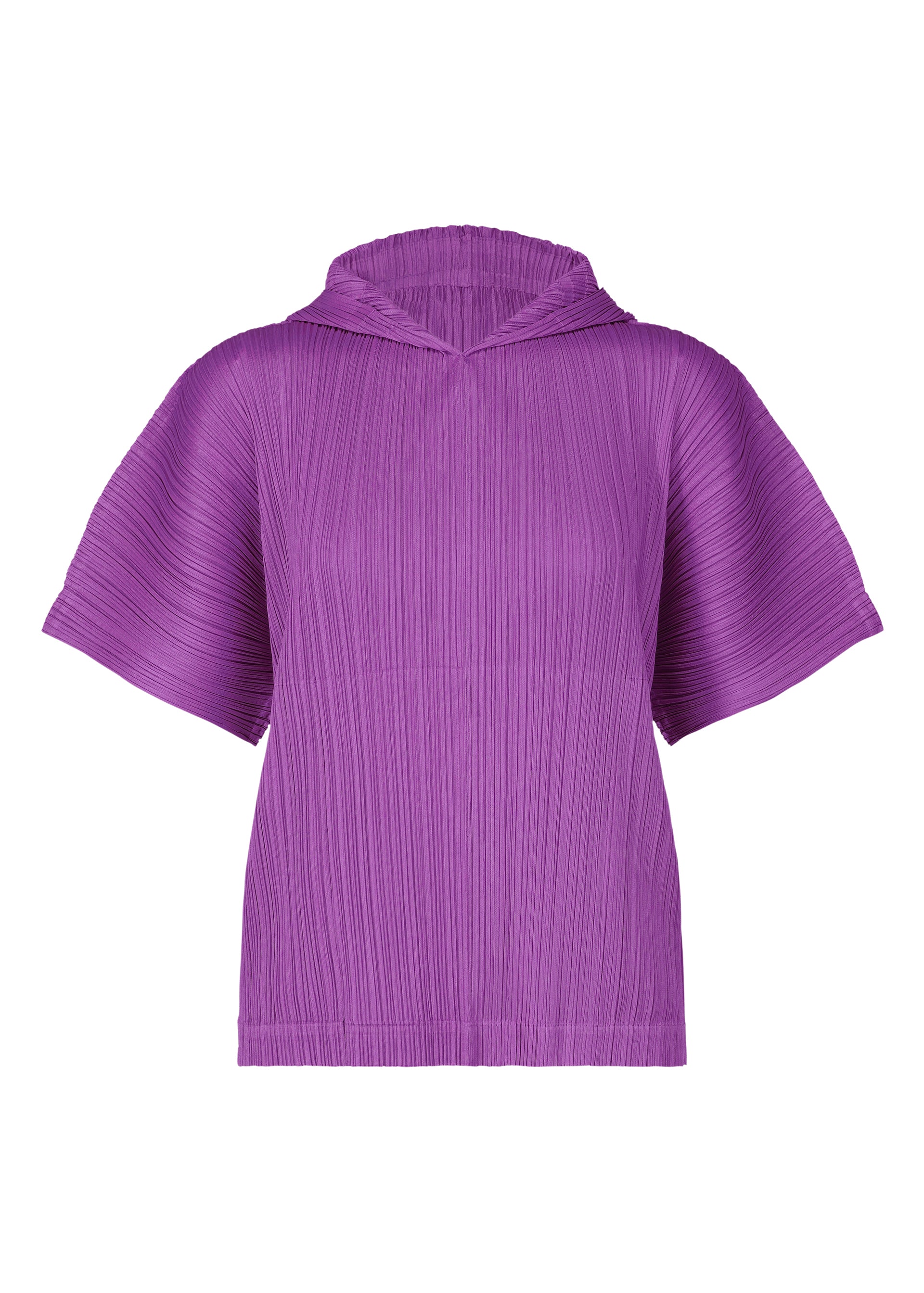 A product shot of the PLEATS PLEASE ISSEY MIYAKE MONTHLY COLORS AUGUST top in light purple (80).