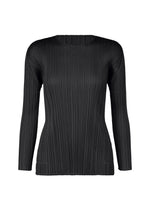 A product shot of the PLEATS PLEASE ISSEY MIYAKE MONTHLY COLORS SEPTEMBER top in black (15).