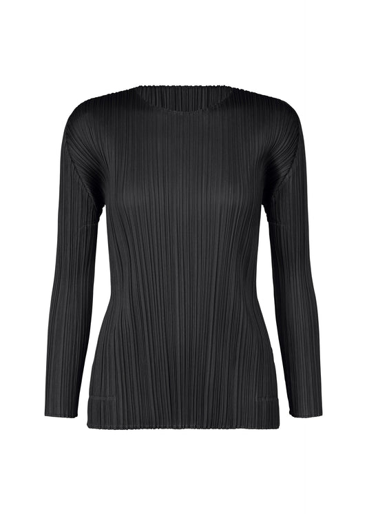 A product shot of the PLEATS PLEASE ISSEY MIYAKE MONTHLY COLORS SEPTEMBER top in black (15).