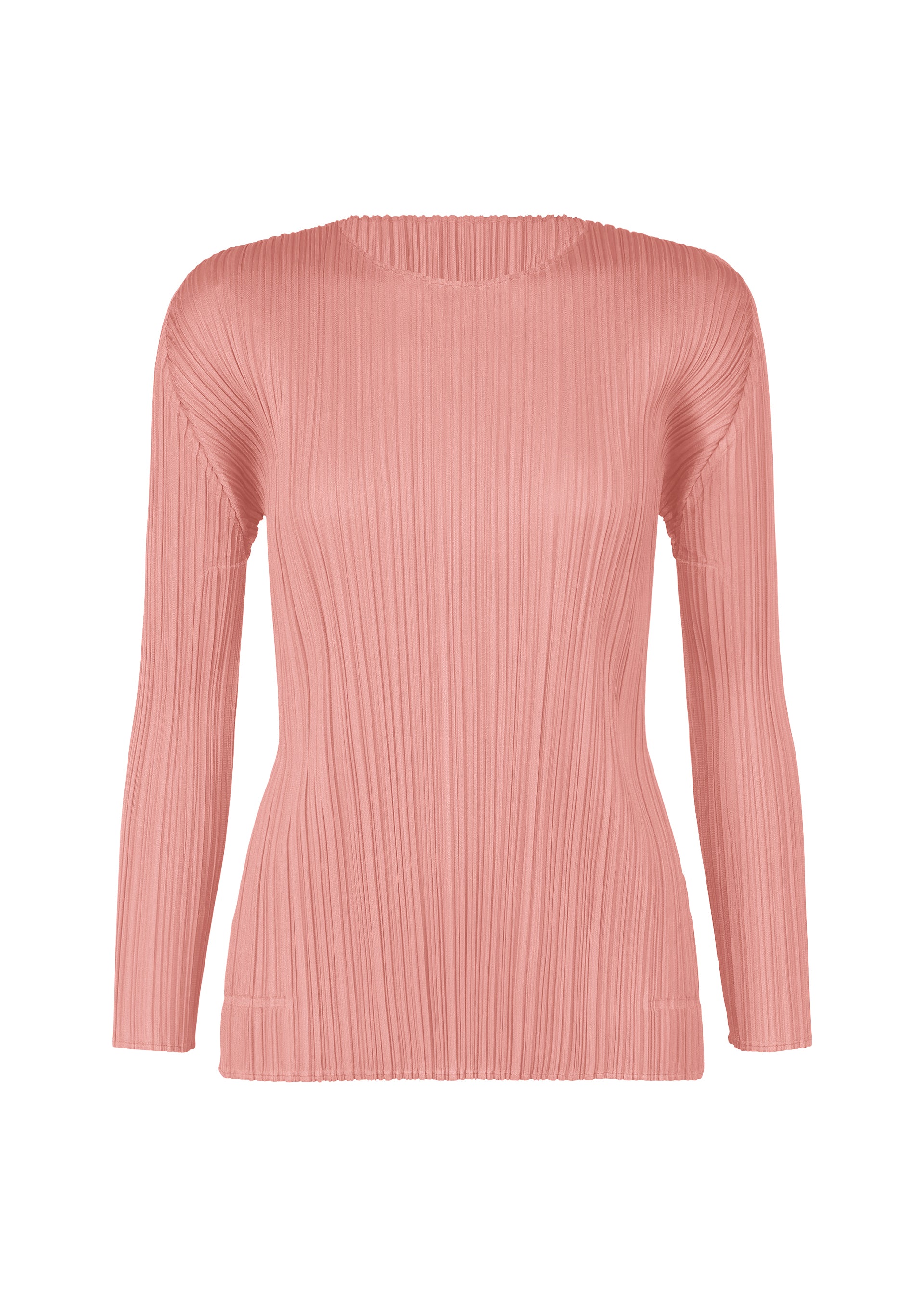 A product shot of the PLEATS PLEASE ISSEY MIYAKE MONTHLY COLORS SEPTEMBER top in rose pink (28).