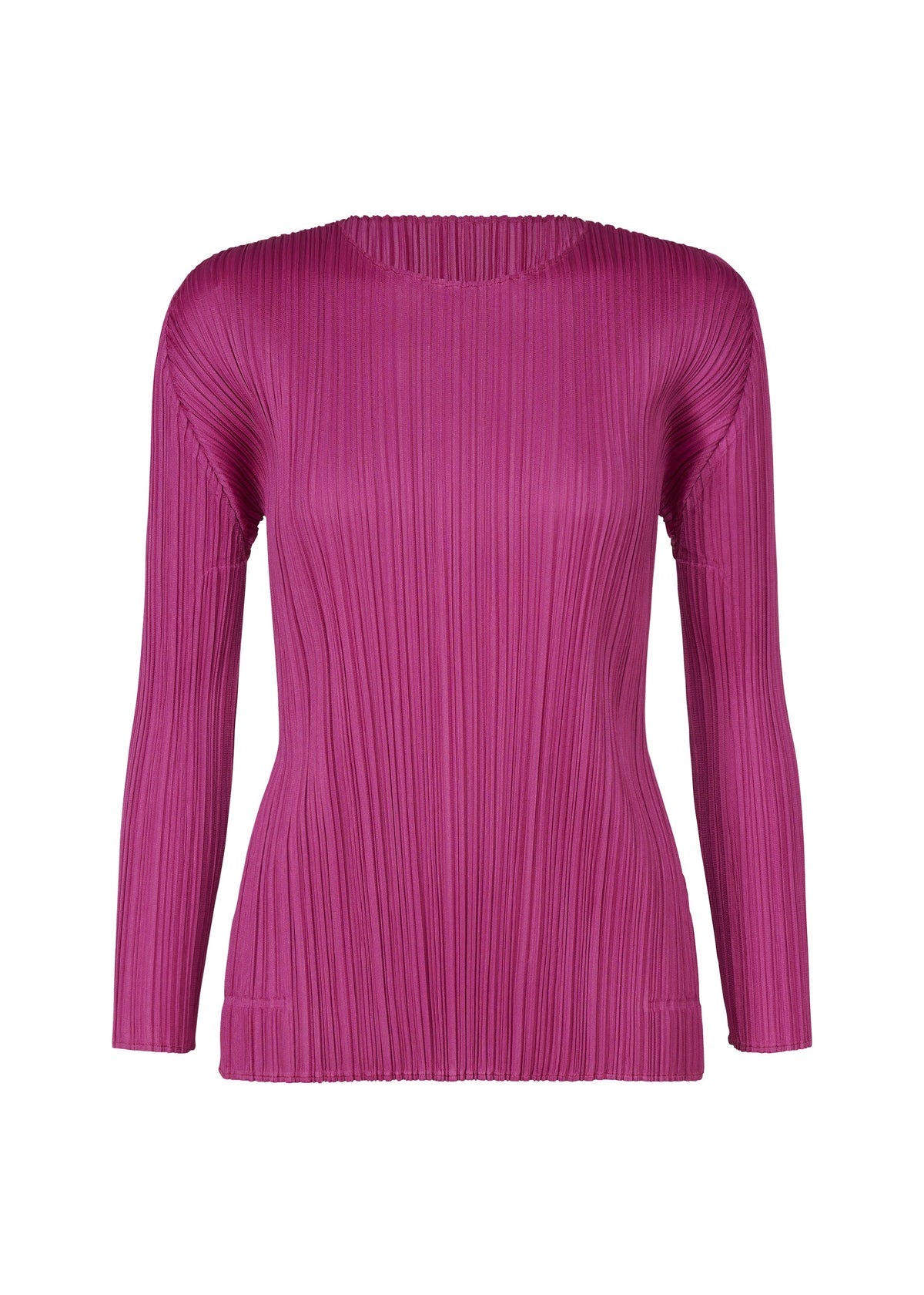 A product shot of the PLEATS PLEASE ISSEY MIYAKE MONTHLY COLORS SEPTEMBER top in magenta (85).