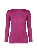 A product shot of the PLEATS PLEASE ISSEY MIYAKE MONTHLY COLORS SEPTEMBER top in magenta (85).