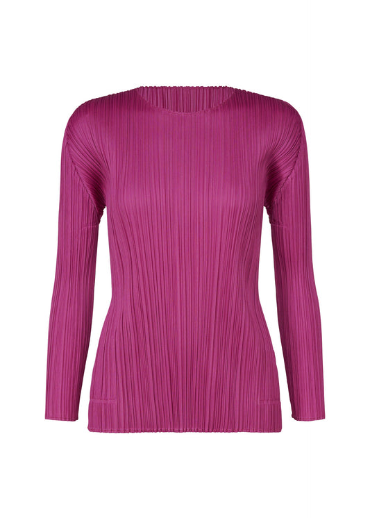 A product shot of the PLEATS PLEASE ISSEY MIYAKE MONTHLY COLORS SEPTEMBER top in magenta (85).