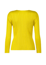 A detail shot of the PLEATS PLEASE ISSEY MIYAKE MONTHLY COLORS OCTOBER top.