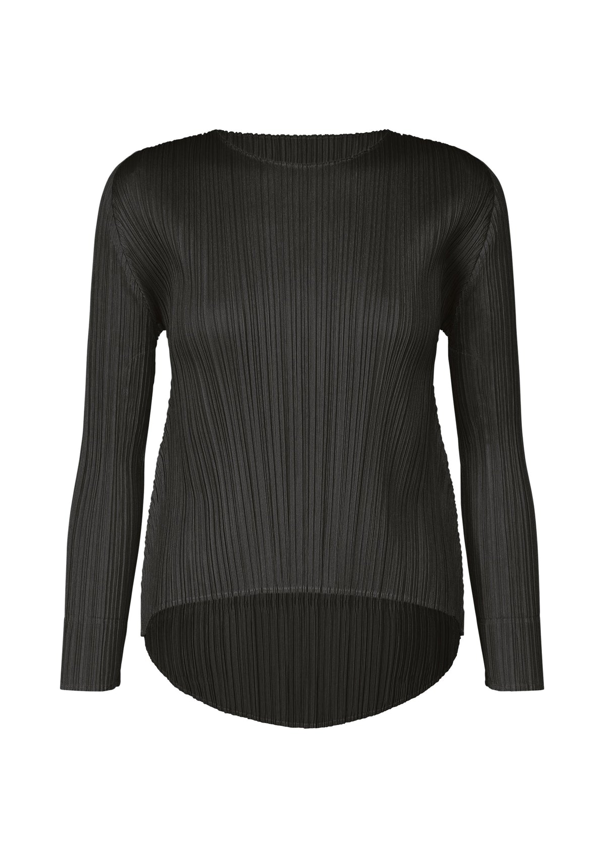 A product shot of the PLEATS PLEASE ISSEY MIYAKE MONTHLY COLORS OCTOBER top in black (15).