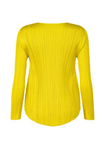 A detail shot of the PLEATS PLEASE ISSEY MIYAKE MONTHLY COLORS OCTOBER top.