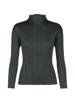 A product shot of the PLEATS PLEASE ISSEY MIYAKE MONTHLY COLORS NOVEMBER top in charcoal (17).