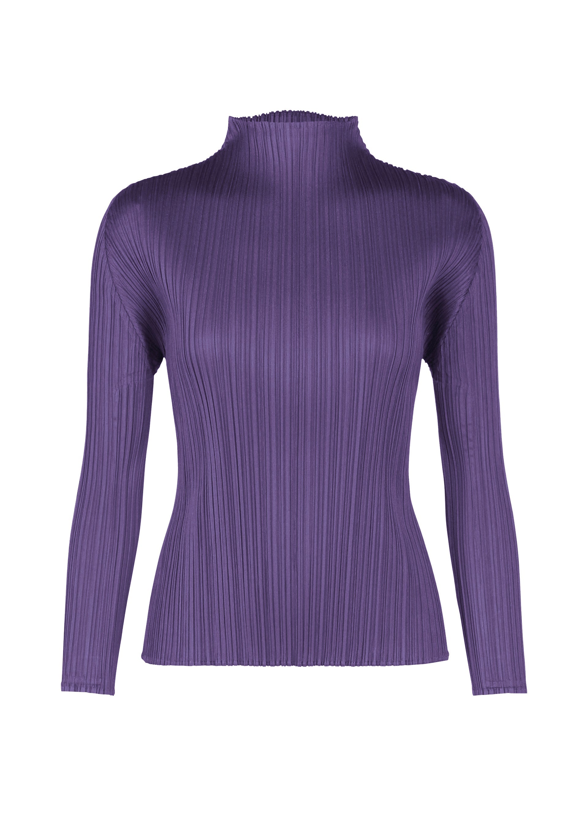 A product shot of the PLEATS PLEASE ISSEY MIYAKE MONTHLY COLORS NOVEMBER top in purple (81).