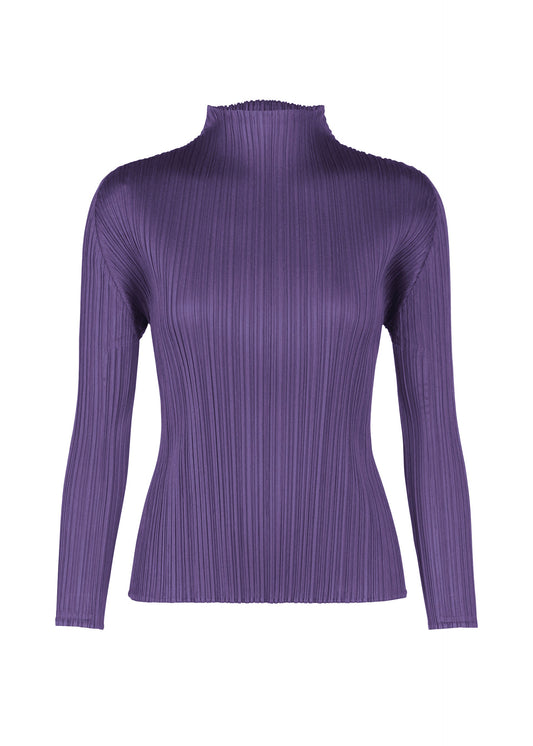 A product shot of the PLEATS PLEASE ISSEY MIYAKE MONTHLY COLORS NOVEMBER top in purple (81).