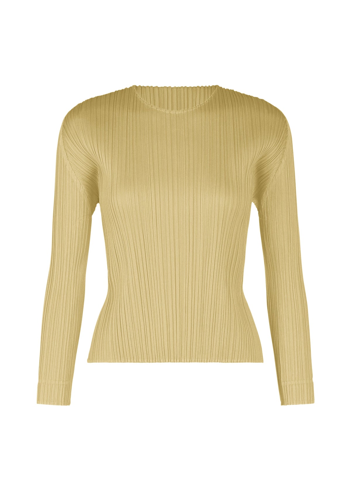 A product shot of the PLEATS PLEASE ISSEY MIYAKE MONTHLY COLORS DECEMBER clothing in ivory (03).