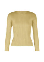 A product shot of the PLEATS PLEASE ISSEY MIYAKE MONTHLY COLORS DECEMBER clothing in ivory (03).