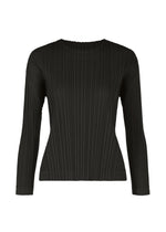 A product shot of the PLEATS PLEASE ISSEY MIYAKE WOOL PLEATS top in black (15).