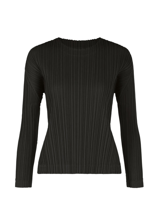 A product shot of the PLEATS PLEASE ISSEY MIYAKE WOOL PLEATS top in black (15).