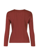 A detail shot of the PLEATS PLEASE ISSEY MIYAKE WOOL PLEATS top.